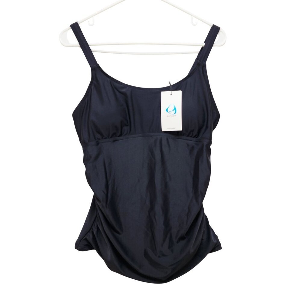 Dipinon Womens Black Tankini Top Size L SWIMSUIT Swimwear